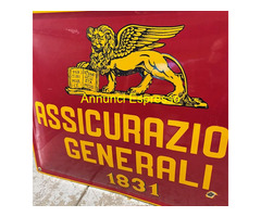 Antica insegna bombata Generali Assicurazioni smal