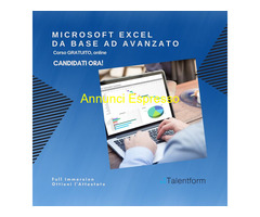 CorsoExcel da Base ad Avanzato (corso GRATUITO online, full time)