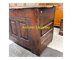 Antica cassapanca cassone XVII sec quercia .
