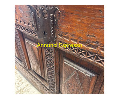 Antica cassapanca cassone XVII sec quercia .