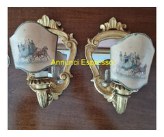 Coppia di piccole appliques d'antan ,cornice sagom