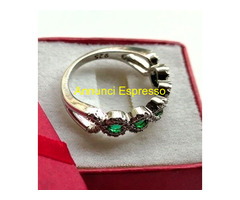 Veretta / Fedina in Argento con Smeraldini