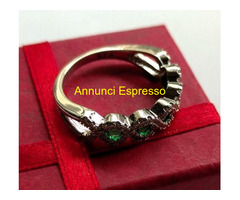 Veretta / Fedina in Argento con Smeraldini