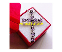 CROCE + CATENINA IN ARGENTO E AMETISTA