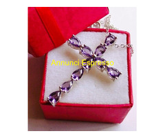 CROCE + CATENINA IN ARGENTO E AMETISTA