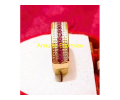 ANELLO / FASCIA IN ARGENTO CON RUBINI