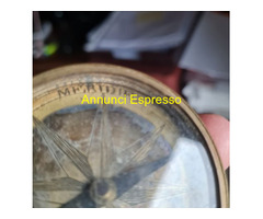 Antica bussola  da  topografo in ottone  con custo