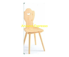 Sedie tirolesi  con cuore in legno grezzo