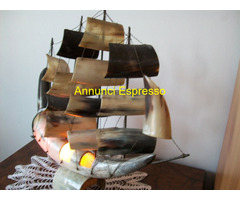VELIERO LAMPADA IN CORNO DI BUE