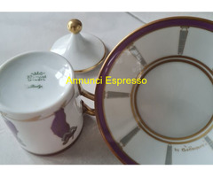 Gio Ponti coppia di tazzine con coperchio e piatti