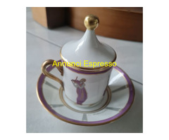 Gio Ponti coppia di tazzine con coperchio e piatti