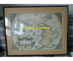 Antiche n°4 mappe emisferi terrestri riproduzioni