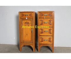 Antica Coppia di comodini credenzini Liberty 1930
