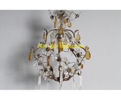 Antico Lampadario Liberty in pendenti e fiori