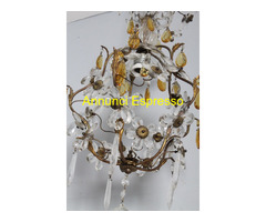 Antico Lampadario Liberty in pendenti e fiori