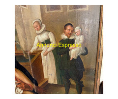 Antico dipinto fiammingo epoca XVIII olio su tavol