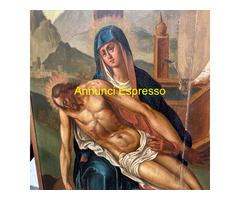 Antico dipinto fiammingo epoca XVIII olio su tavol