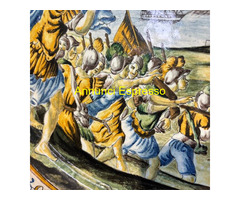 Antico piatto in maiolica istoriato Napoli 800