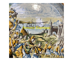 Antico piatto in maiolica istoriato Napoli 800