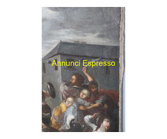 Antico dipinto olio su tela bamboccianti '600