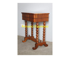 Antico tavolinetto lavoro noce metà XIX SEC noce