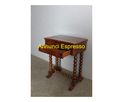 Antico tavolinetto lavoro noce metà XIX SEC noce