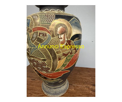 Antico vaso Giappone Satsuma '900 con personaggi