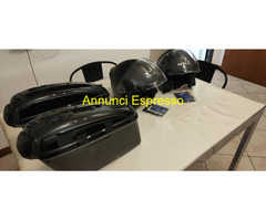 2 CASCHI JET CON INTERFONO E BORSE RIGIDE LATERALI