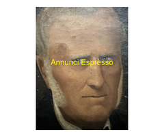 Antico dipinto olio su tela con personaggio nobile