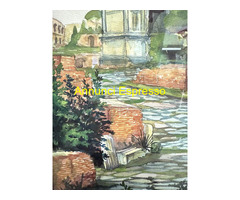Antico dipinto ad acquarello fori romani. Roma XIX