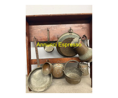 Antica ramaiola in legno '900 con 8 rami antichi