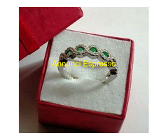 Veretta / Fedina in Argento con Smeraldini