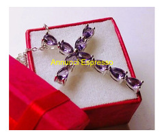 CROCE + CATENINA IN ARGENTO E AMETISTA