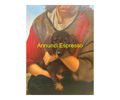 Olio su tela, ragazza e cagnolino 1987 Giancarlo