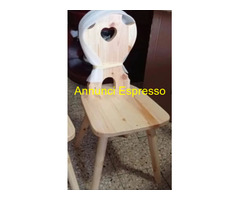 Sedie tirolesi  con cuore in legno grezzo