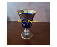 Set   trittico   bicchieri in cristallo e decori