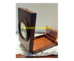 Grafoscopio  ingranditore  vintage  in legno, dime