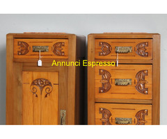 Antica Coppia di comodini credenzini Liberty 1930