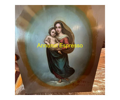 Antico olio su rame '800 Madonna di San Sisto