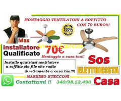 Montaggio  ventilatore a soffitto Roma piazza bologna
