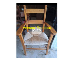 Poltrona legno e paglia