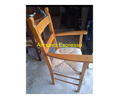 Poltrona legno e paglia