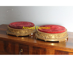 Antica coppia di basi dorate foglia oro