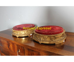 Antica coppia di basi dorate foglia oro