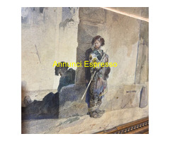 Antico dipinto acquarello , di grande qualità