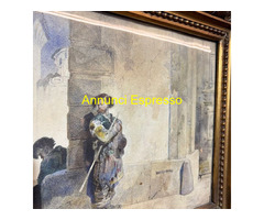 Antico dipinto acquarello , di grande qualità