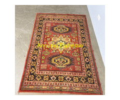 Tappeto Vintage anni 70 lana fondo rosso