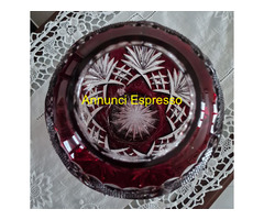 Vaso in cristallo al piombo con intagliatura a man