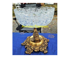 Tritone alzata vintage centrotavola in cristallo c