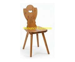 Sedie tirolesi  in pino grezzo per baite e rifugi